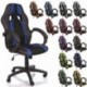 TRESKO Silla de Oficina Racing Silla de Escritorio Ordenador giratoria Disponible en 14 Colores, Bicolor, Silla Gaming ergonó