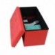 Todeco - Almacenamiento Banco, Almacenamiento Otomano Plegable de Cuero - Carga máxima: 150 kg - Material: Imitación de cuero