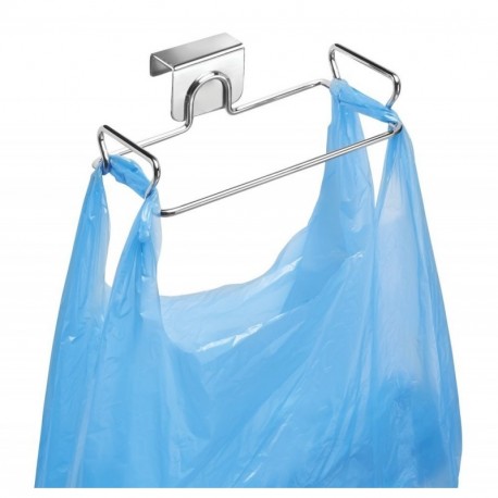 mDesign Soporte para bolsa de basura fácil de colgar – Colgador de bolsas de acero – Sujeta bolsas, ideal como sustituto para