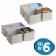 MetroDecor mdesign Juego de 6 Caja de plástico para Armario o cajón – La Caja Ideal para Ropa, cinturón, Accesorios etc. – de