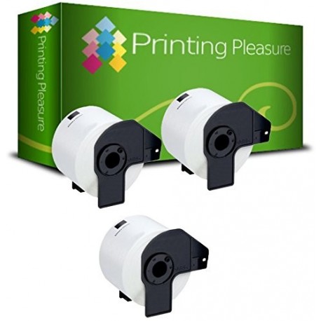 Printing Pleasure Pack de 3 DK-11204 17mm x 54mm Etiquetas de dirección 400 Etiquetas por Rollo compatibles para Brother P-