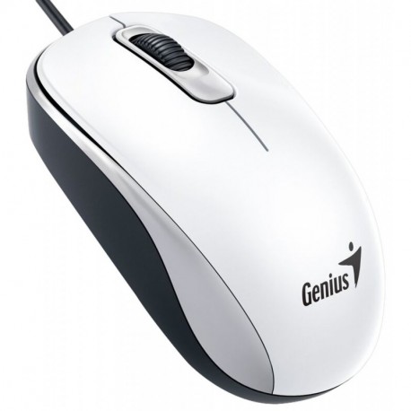 Genius DX-110 USB Óptico 1000DPI Ambidextro Blanco - Ratón USB, Oficina, Botones presionados, Rueda, Óptico, 1000 dpi 