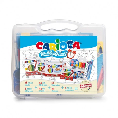 Carioca - Maletín para colorear Back to School, con 97 accesorios 43261 , Modelos/colores Surtidos, 1 Unidad