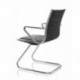 hjh OFFICE Pariba V III Silla de confidente, Piel sintética, Negro, 42.00x54.00x89.00 cm