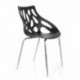 HJH Office - 723054 silla de confidente BRIGHT lote de 2 / 2 sillas plástico negro, muy estable, base de acero cromado, fácil
