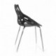 HJH Office - 723054 silla de confidente BRIGHT lote de 2 / 2 sillas plástico negro, muy estable, base de acero cromado, fácil