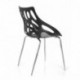 HJH Office - 723054 silla de confidente BRIGHT lote de 2 / 2 sillas plástico negro, muy estable, base de acero cromado, fácil