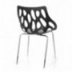 HJH Office - 723054 silla de confidente BRIGHT lote de 2 / 2 sillas plástico negro, muy estable, base de acero cromado, fácil
