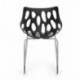 HJH Office - 723054 silla de confidente BRIGHT lote de 2 / 2 sillas plástico negro, muy estable, base de acero cromado, fácil