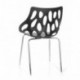 HJH Office - 723054 silla de confidente BRIGHT lote de 2 / 2 sillas plástico negro, muy estable, base de acero cromado, fácil