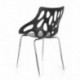 HJH Office - 723054 silla de confidente BRIGHT lote de 2 / 2 sillas plástico negro, muy estable, base de acero cromado, fácil