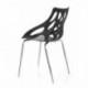 HJH Office - 723054 silla de confidente BRIGHT lote de 2 / 2 sillas plástico negro, muy estable, base de acero cromado, fácil
