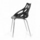HJH Office - 723054 silla de confidente BRIGHT lote de 2 / 2 sillas plástico negro, muy estable, base de acero cromado, fácil