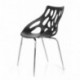 HJH Office - 723054 silla de confidente BRIGHT lote de 2 / 2 sillas plástico negro, muy estable, base de acero cromado, fácil