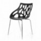 HJH Office - 723054 silla de confidente BRIGHT lote de 2 / 2 sillas plástico negro, muy estable, base de acero cromado, fácil