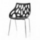 HJH Office - 723054 silla de confidente BRIGHT lote de 2 / 2 sillas plástico negro, muy estable, base de acero cromado, fácil