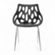HJH Office - 723054 silla de confidente BRIGHT lote de 2 / 2 sillas plástico negro, muy estable, base de acero cromado, fácil