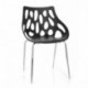 HJH Office - 723054 silla de confidente BRIGHT lote de 2 / 2 sillas plástico negro, muy estable, base de acero cromado, fácil