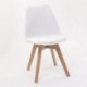 Homely - Juego de 4 sillas de comedor DAY, patas de madera y carcasa polipropileno