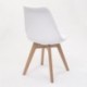 Homely - Juego de 4 sillas de comedor DAY, patas de madera y carcasa polipropileno