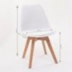 Homely - Juego de 4 sillas de comedor DAY, patas de madera y carcasa polipropileno