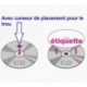 100 étiquettes CD - DVD autocollantes standard autocollant de diamètre 117 mm + trou 17 mm - livré avec curseur de placement 