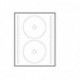 100 étiquettes CD - DVD autocollantes standard autocollant de diamètre 117 mm + trou 17 mm - livré avec curseur de placement 