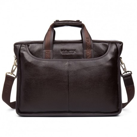 BOSTANTEN Cuero Maletín Hombre Bolsos maletin Bolso para Ordenador Portátil hasta 13,3" Marrón