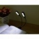 LE Flexo de pinza Recargable 8 LEDs 4 modos Blanco frío Cable USB incluido