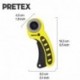 PRETEX Cutter rotativo con Cuchilla Circular de 45 mm + 1 Hoja de Repuesto en Caja anticortes | con 2 años de satisfacción | 