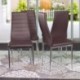 Pack de 4 SILLAS de Comedor Básica, tapizada Polipiel y Patas cromadas Marrón 