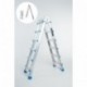 WORHAN® Escalera 587cm Aluminio Telescopica 5.87m Multifuncion Multiuso Aluminio Plegable Tijera L6