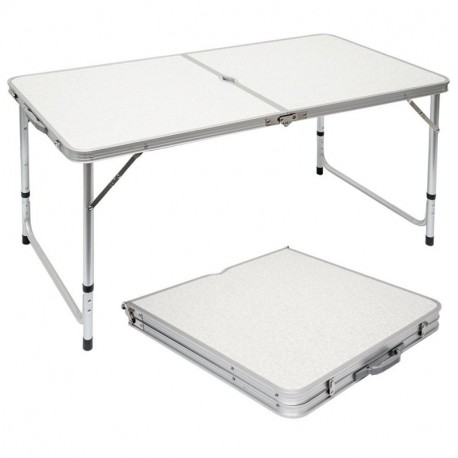 AMANKA Mesa para Acampada 120x60x70cm de Aluminio Plegable portátil como si Fuera un maletín Altura Regulable para pícnic Cam