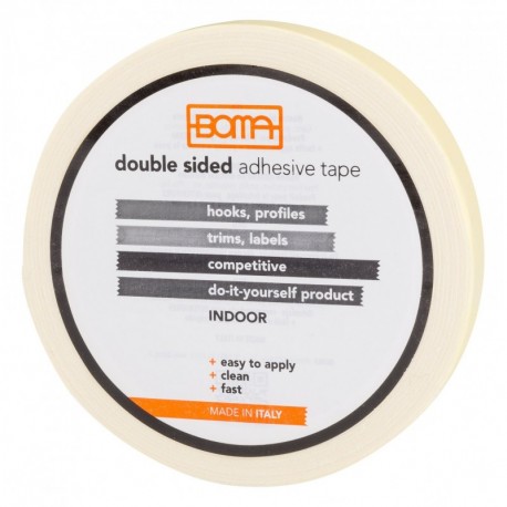 Boma B43000100005 - Cinta adhesiva de doble cara para ganchos y perfiles, uso interno, 9 mm x 3 m