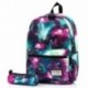 TRENDMAX Mochila Escolar con Estampado de Galaxia | para portátil 15 Pulgadas | con el Bolso a Juego del lápiz