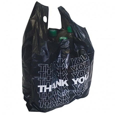 100 x bolsa de colour negro con asa de mano para camisa de hombre de funda de transporte de bolsa de plástico gracias 54 x 28