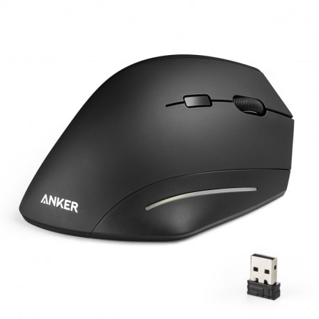 Anker 800/1200/1600 DPI Ratón inalámbrico 2.4G vertical inalámbrico, ratón inalámbrico con 3 niveles DPI personalizables y bo