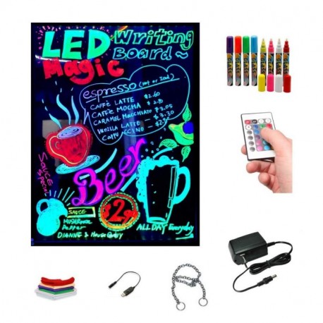 Pizarra LED luminosa 30x40cm, RGB, acrílica ENTREGA 1-3 DÍAS