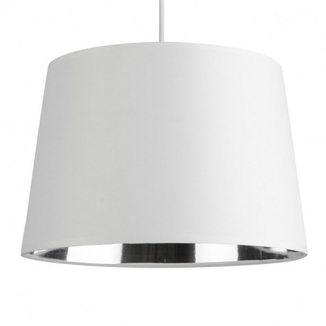 MiniSun – Moderna pantalla para lámpara de techo o de mesa cónica – con interior de acabado metálico plateado