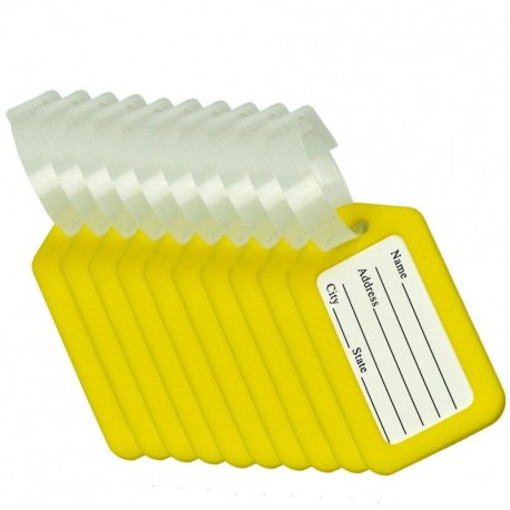 CSTOM® 10x Amarillo Etiquetas para dirección de Equipaje Maleta 700042-YEL