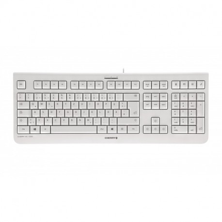 Cherry KC 1000 USB QWERTY Inglés del Reino Unido Gris - Teclado USB, Universal, Interruptor mecánico, QWERTY, Inglés del Rei