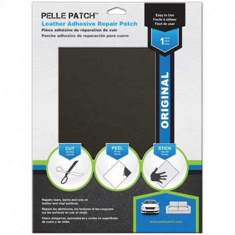 Pelle Patch - Parche Adhesivo de reparación para Cuero y Vinilo - Disponible en 25 Colores - Original 20cm x 28cm - Gris Oscu