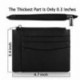 Bolsillo Slim Carteras RFID hombres bloqueo Zip titular de la tarjeta Secure Thin monedero negro oscuro 