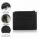 Bolsillo Slim Carteras RFID hombres bloqueo Zip titular de la tarjeta Secure Thin monedero negro oscuro 