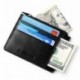 Bolsillo Slim Carteras RFID hombres bloqueo Zip titular de la tarjeta Secure Thin monedero negro oscuro 