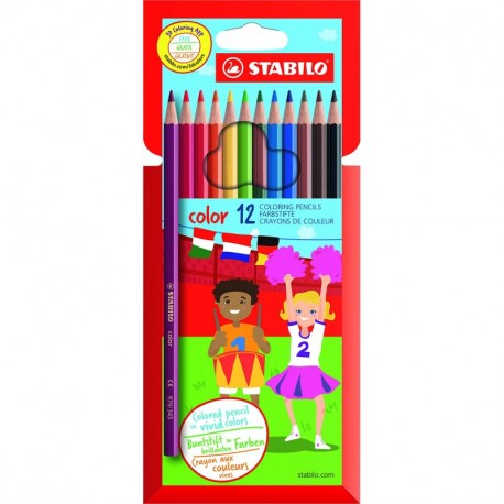 STABILO Color - Lápiz de color escolar - Estuche de 12 colores