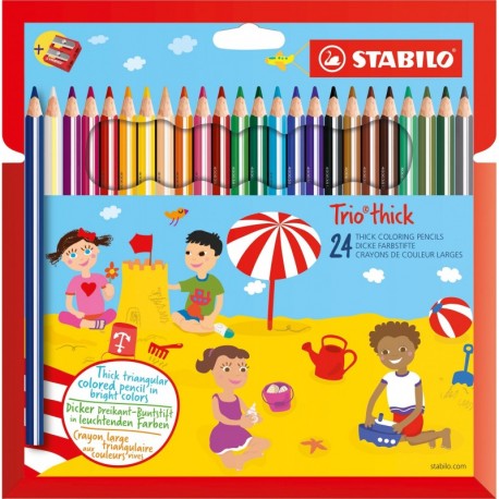 Stabilo Trio thick Multi 24pieza s laápiz de color - Lápiz de color 24 pieza s , Fijo, Multi, Niño, Niño/niña, Madera 