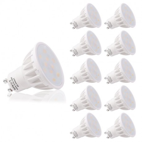 LOHAS No-Regulable 6Watt GU10 LED Bombillas, Equivalente a 50Watt Lámpara Incandescente, Blanco Calído 3000K, 500lm, 120 ° án