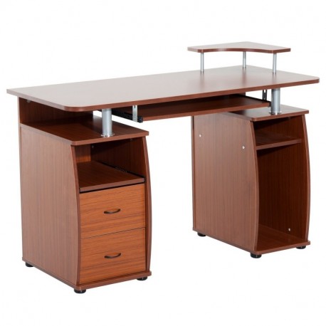 HOMCOM Mesa de Ordenador PC Oficina Despacho Dormitorio Hogar Escuela Escritorio Madera 120x55x85cm