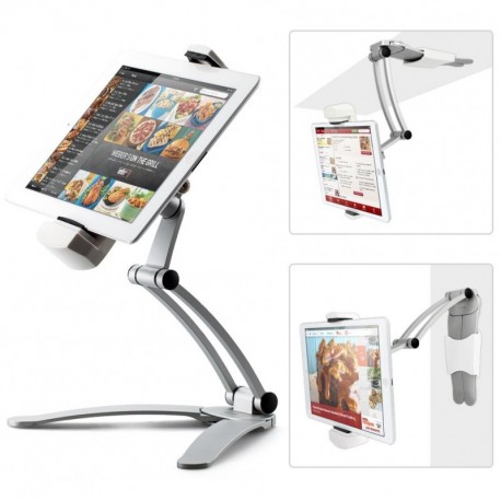 iKross 2 en 1 Soporte para Tablet, Soporte de Mesa Multiángulo o Montaje en Pared para iPad Tablets de 7 a 13 Pulgadas
